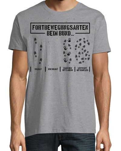 Youth Designz Print- Fortbewegungsarten beim Bund T-Shirt mit lustigen Spruch - Grau