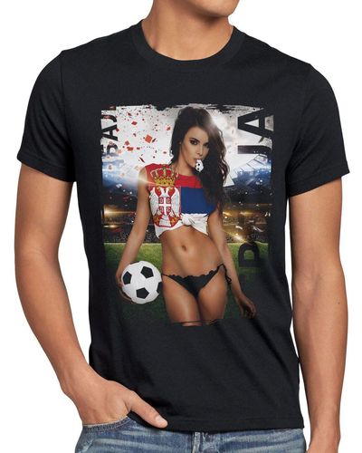 style3 Print- EM 2024 Soccer Girl T-Shirt Fußball Europameisterschaft Trikot - Schwarz