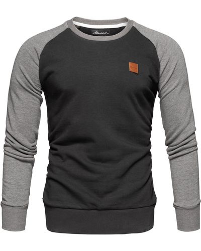Amaci&Sons MILWAUKEE Sweatshirt mit Rundhalsausschnitt - Grau