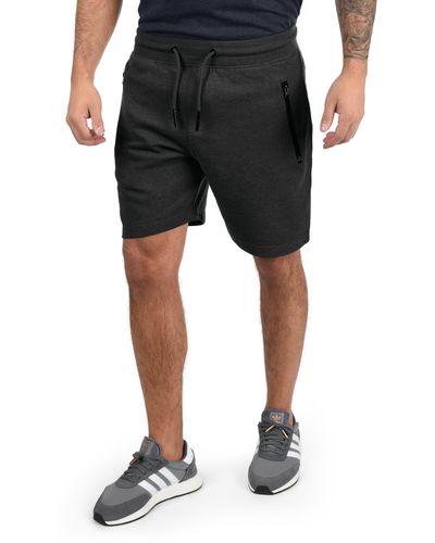 Solid Sweatshorts SDTaras kurze Hose mit Reißverschlusstaschen - Schwarz