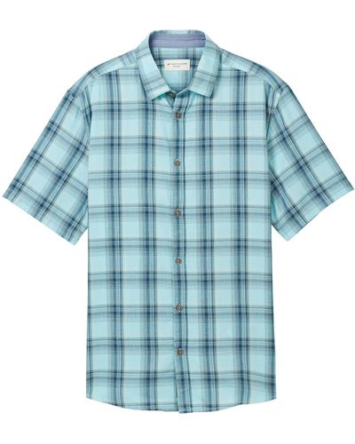 Tom Tailor Kurzarmshirt checked shirt - Blau