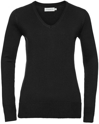 Russell Sweatshirt Ladies ́ V-Neck Knitted Pullover - Schwarz