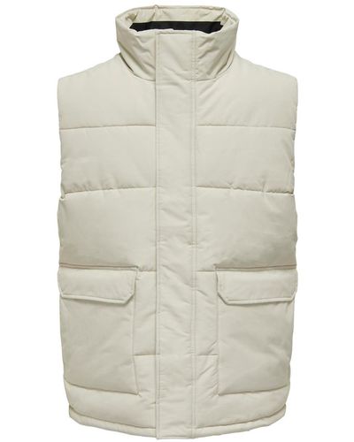 Only & Sons Funktionsjacke ONSCARL QUILTED VEST OTW - Weiß