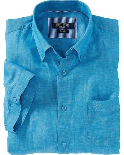 Franco Bettoni Kurzarmhemd herrlich leicht und angenehm kühl - Blau