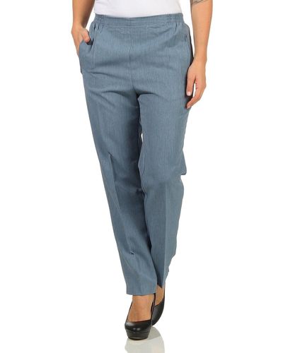 Aurela Damenmode Aurela mode Schlupfhose Stoffhose Anzug- oder Business Hose Kurzgröß Größe 36 bis 54 - Blau