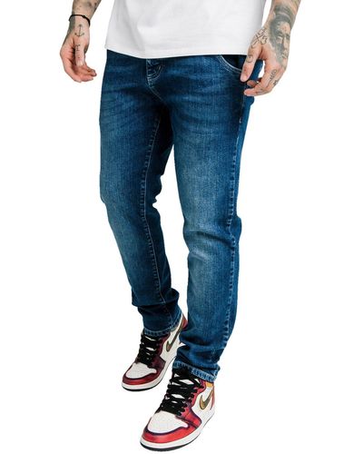 SIKSILK Skinny-fit- Jeans RECYCLED DENIMS SS-18039 Midstone - Blau