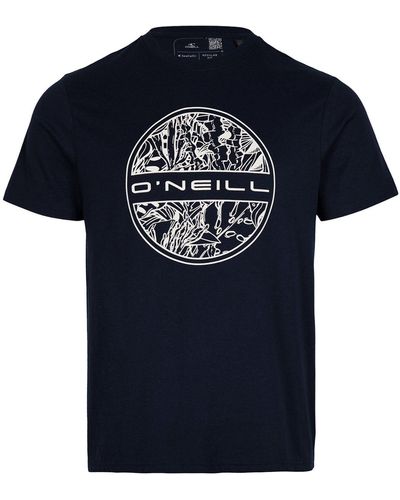 O'neill Sportswear T-Shirt Seareef mit kreisförmigem Meeresflora-Print und Logo - Blau