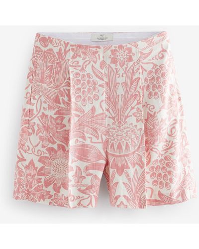 Next William Morris Shorts aus Leinengemisch (1-tlg) - Pink