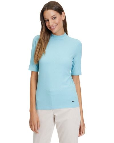 BETTY&CO T-Shirt mit Stehkragen (1-tlg) Form - Blau