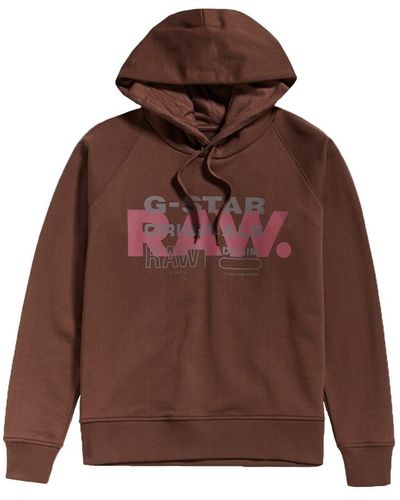 G-Star RAW G-Star Kapuzensweatshirt Raglan Raw Originals HDD SW WMN (1-tlg) - Braun