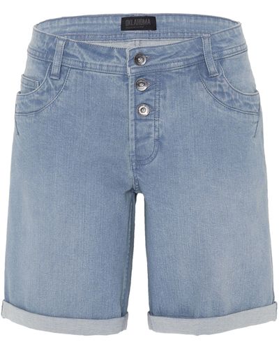 Oklahoma Jeans Bermudas aus elastischem Denim - Blau