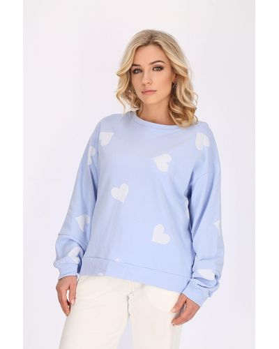 Worldclassca Sweatshirt LOVE Herz Logo Langarmshirt Pullover - Blau