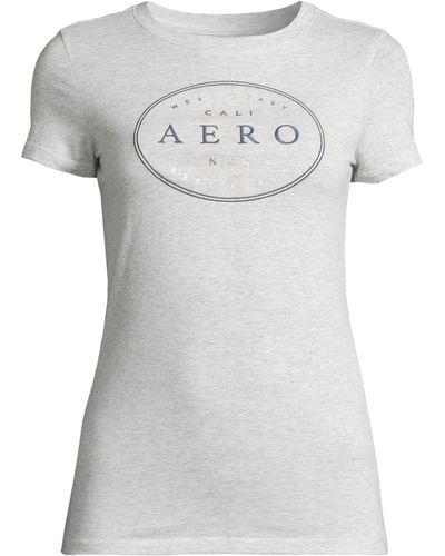 Aéropostale T-Shirt (1-tlg) Plain/ohne Details - Grau