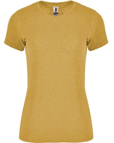 Roly Rundhalsshirt Fox T-Shirt, Single-Jersey - Gelb