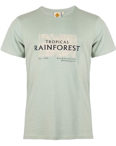 ROADSIGN australia T-Shirt Tropical (, 1-tlg) lässiges Basic Essential aus Baumwolle, mit Print - Grün