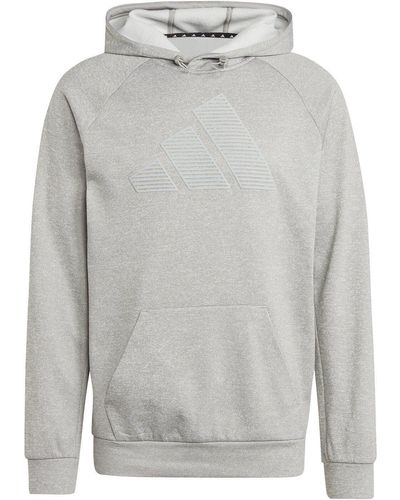 adidas Sweatshirt M GG BL HD MGREYH/BLACK - Grau