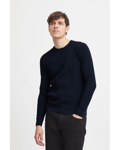 Casual Friday Strickpullover CFKarlo 0092 structured crew neck knit - Blau