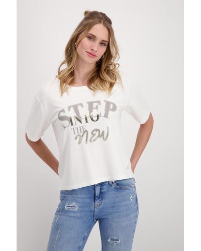 Monari T-Shirt 408518 Glanzschrift - Weiß