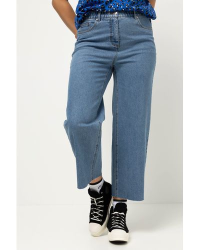 Studio Untold Regular-fit- Jeans High Waist weites Bein 5-Pocket cutted Saum - Blau