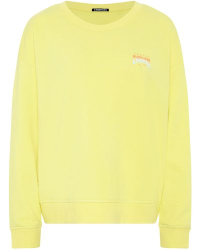 Chiemsee Sweatshirt Sweater mit Logo- und Sunset-Motiv 1 - Gelb