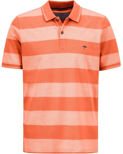 Fynch-Hatton Poloshirt Polo, Two-Tone Stripes - Orange