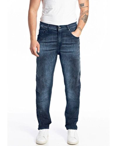 Replay Tapered-fit-Jeans SANDOT mit Abriebeffekten - Blau