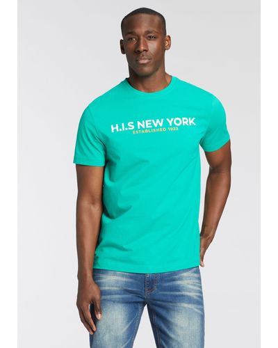 H.i.s. T-Shirt Mit großem Frontprint - Grün