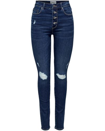 ONLY Skinny-fit-Jeans JOSIE (1-tlg) Plain/ohne Details - Blau