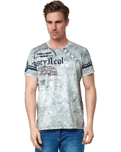 Rusty Neal T-Shirt mit coolem Logo-Print - Grau