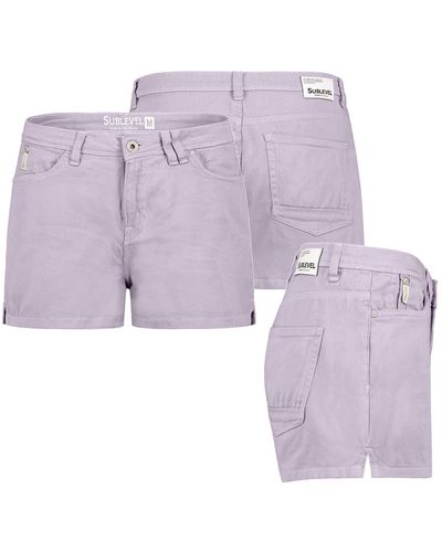 Sublevel Bermudas Jeans Shorts Bermuda Kurze Hose Short Denim Stretch Hotpants - Lila