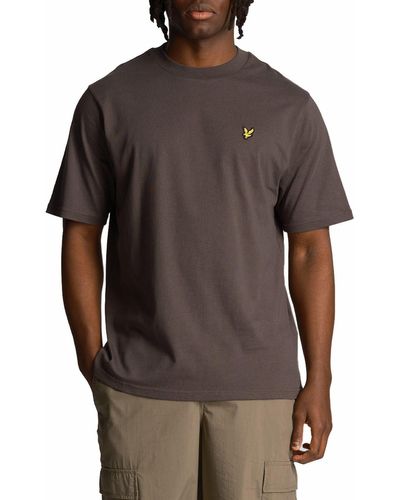 Lyle & Scott T-Shirt Baumwolle, Mit Logo Und Rundhalsausschnitt - Braun