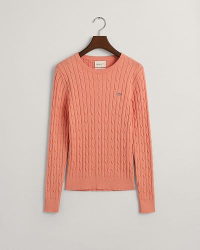 GANT Sweatshirt STRETCH COTTON CABLE C-NECK - Orange