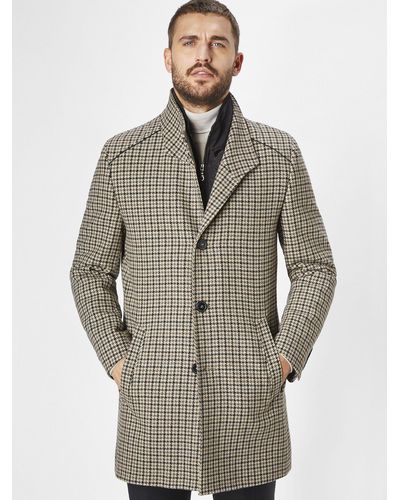 S4 Jackets Wollmantel Newton L Slim-Fit Mantel mit italienischer Wolle - Grau