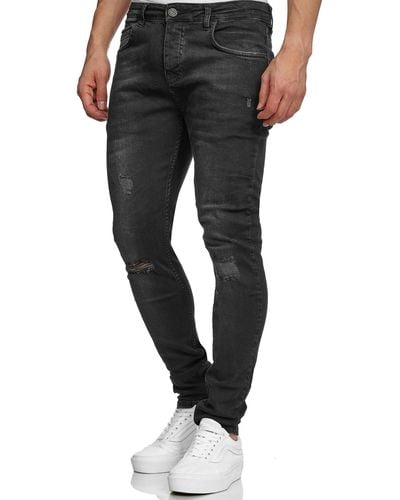 Tazzio Skinny-fit-Jeans 17514 im Destroyed-Look - Schwarz