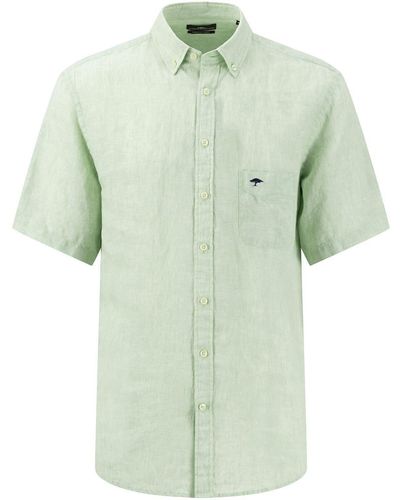 Fynch-Hatton Kurzarmhemd mit Logoprägung auf der Brusttasche - Grün