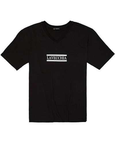Lavecchia T- Übergrößen -Shirt LV-9500 shirt V-Ausschnitt - Schwarz