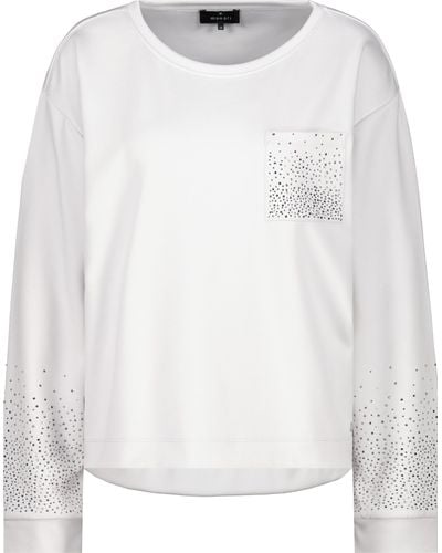 Monari Sweatshirt Pullover cloudy grey - Weiß