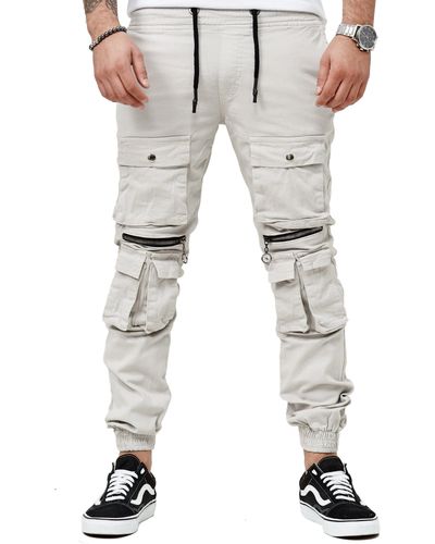OneRedox Straight-Jeans H-3406 Fitness Freizeit Casual - Grau