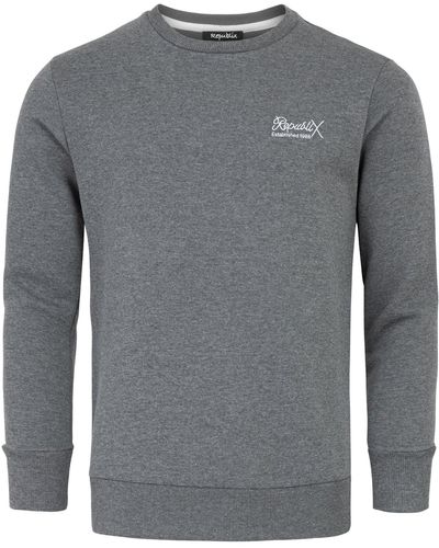 REPUBLIX Sweatshirt WYATT Basic College Pullover Sweatjacke Hoodie - Grau