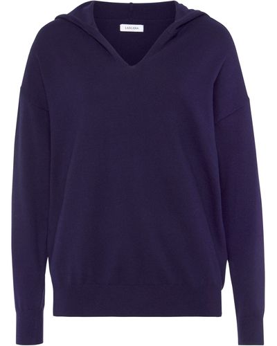 Lascana Strickpullover -Kapuzensweatshirt aus weicher Viskosemischung, Loungewear - Blau