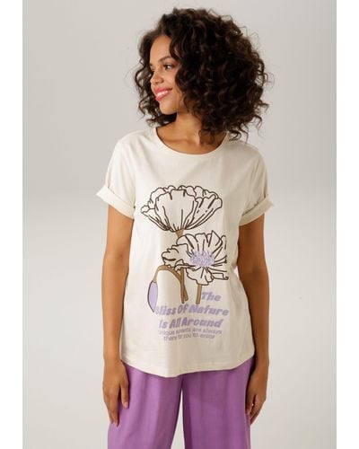 Aniston CASUAL T-Shirt mit ausdrucksvollem Frontdruck - Mehrfarbig