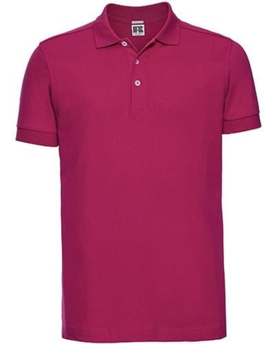 Russell Poloshirt Stretch Polo Shirt / längere Ausführung - Pink