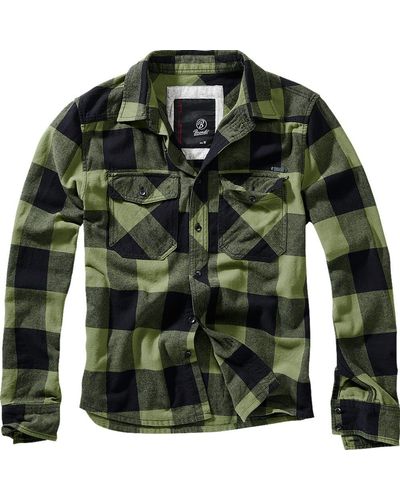 BRANDIT Outdoorhemd Check Shirt Langarm - Grün