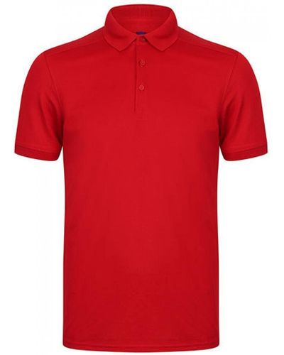 Henbury Poloshirt Stretch Polo Shirt + Wick Finish - Rot