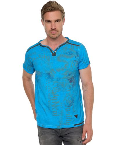 Rusty Neal T-Shirt mit Allover-Druck - Blau