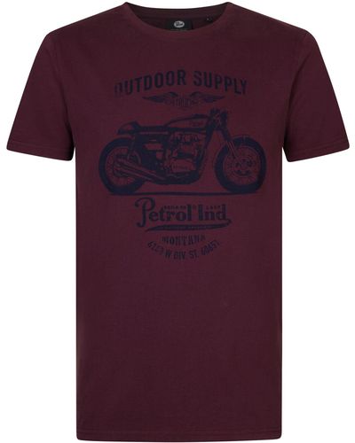 Petrol Industries T-Shirt mit Rundhalsausschnitt und (1-tlg) - Lila
