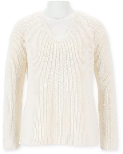 halsüberkopf Accessoires Sweatshirt Pullover V-Ausschnit - Weiß