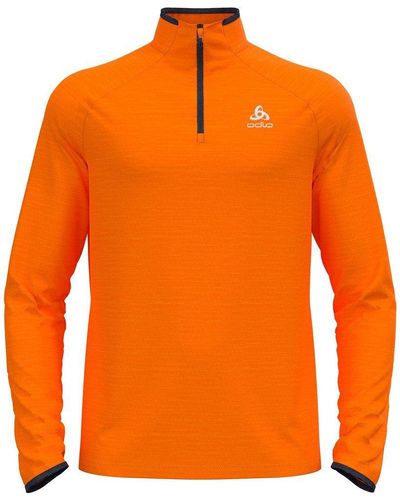 Odlo T-Shirt Mid Layer 1/2 Zip Run Easy Warm - Orange