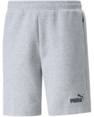 PUMA Shorts kurze Hose Jogginghose mit Taschen aus weicher Baumwolle (0-tlg) - Grau