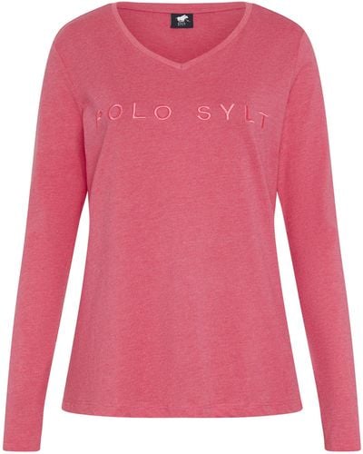 Polo Sylt Print-Shirt im Label-Design - Pink